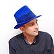 Order Blue hat 'Fedora'. STUDIO-FELT Katerina Alekseeva. Livemaster. . Hats1 Фото №3
