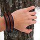 A leather bracelet with engraved't teach me how to live. Bead bracelet. Tatiana (Leather bracelets). Online shopping on My Livemaster.  Фото №2