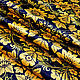 Fabric Golden Khokhloma on black. Atlas. Fabric. SLAVYANKA. Online shopping on My Livemaster.  Фото №2