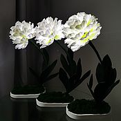 Для дома и интерьера handmade. Livemaster - original item Flower-night light of a peony on a stand 