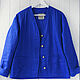 Sweatshirt jacket made of bright blue linen, Outerwear Jackets, Tomsk,  Фото №1