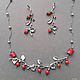 Frost berries. A bright necklace and earrings. Twigs and berries, corals. Jewelry Sets. ART ACTIVE. My Livemaster. Фото №4