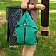 Кожаный рюкзак, Оригами Домик, женский зеленый рюкзак. Рюкзаки. TwinSkin. Интернет-магазин Ярмарка Мастеров.  Фото №2
