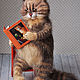 Зачитались КОТ с МЫШОМ вязаная игрушка. Мягкие игрушки. Ольга Бессогонова. Ярмарка Мастеров.  Фото №6