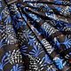 Natural black suede with blue floral print (set), Leather, Ankara,  Фото №1
