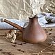 Глиняная турка для левши для плиты. Большая Джезва для варки кофе, Турки, Ставрополь,  Фото №1