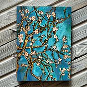 Канцелярские товары handmade. Livemaster - original item Notepad A5 "Van Gogh Almond flowers". Handmade.
