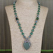 Украшения handmade. Livemaster - original item Necklace with aventurine and agate pendant. Handmade.