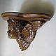 Carved wall console shelf angel oak. Sculpture. Carved decor. My Livemaster. Фото №4