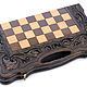 Backgammon chess carved 'Royal' 50, Harutyunyan. Backgammon and checkers. H-Present more, than a gift!. My Livemaster. Фото №4