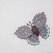 Для дома и интерьера handmade. Livemaster - original item Interior elements: Crocheted butterfly applique. Handmade.