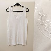 Винтаж: Ulla Popken премиум бохо блуза футболка,хлопок в оптике льна