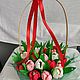 корзина" Сладкие тюльпаны", Подарки на 14 февраля, Самара,  Фото №1