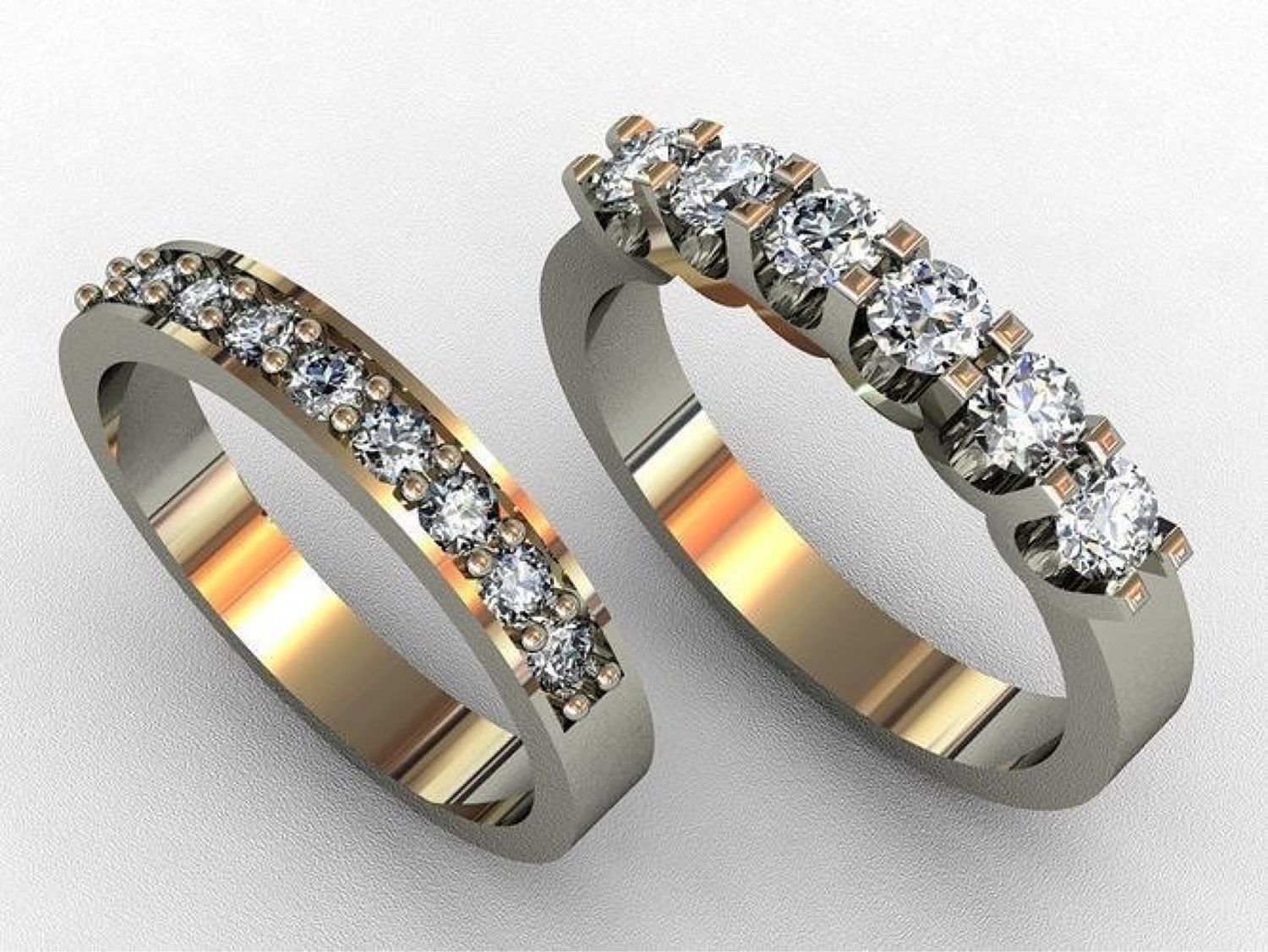 Кольца «Дорожка» из золота с бриллиантами в интернет-магазине Ярмарка Мастеров по цене 69900 ₽ – I7EZPRU