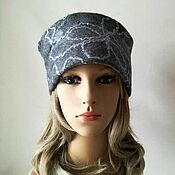 Аксессуары handmade. Livemaster - original item Felted grey Fog hat, made of merino wool and yarn with sequins. Handmade.