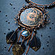 Collar de cobre 'MoonSun' con labradorita y plumas. Necklace. Strangell Jewelry. Ярмарка Мастеров.  Фото №4
