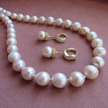 Украшения ручной работы. Ярмарка Мастеров - ручная работа Комплект украшений "Пломбир". Handmade.