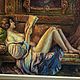 Винтаж: Винтажная картина «Девушка с книгой». Картины винтажные. Антиквариат и Винтаж. Интернет-магазин Ярмарка Мастеров.  Фото №2