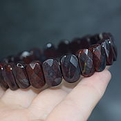Украшения handmade. Livemaster - original item Red breccia jasper with streaks of hematite bracelet. Handmade.