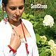 Моно серьга с кораллами и хризоколой "Лето". Серьги-кисти. SoulStone/Лолита Львова. Интернет-магазин Ярмарка Мастеров.  Фото №2