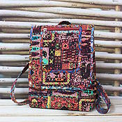 Сумки и аксессуары handmade. Livemaster - original item Ethno Urban backpack, with pockets, Cotton, Textiles, Satchel. Handmade.