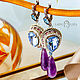 Earrings with aquamarine and Victoria amethyst. Crystal drop earrings, Earrings, Krasnodar,  Фото №1