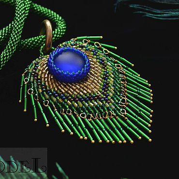 Украшения ручной работы. Ярмарка Мастеров - ручная работа Кулон "Перо павлина". Handmade.