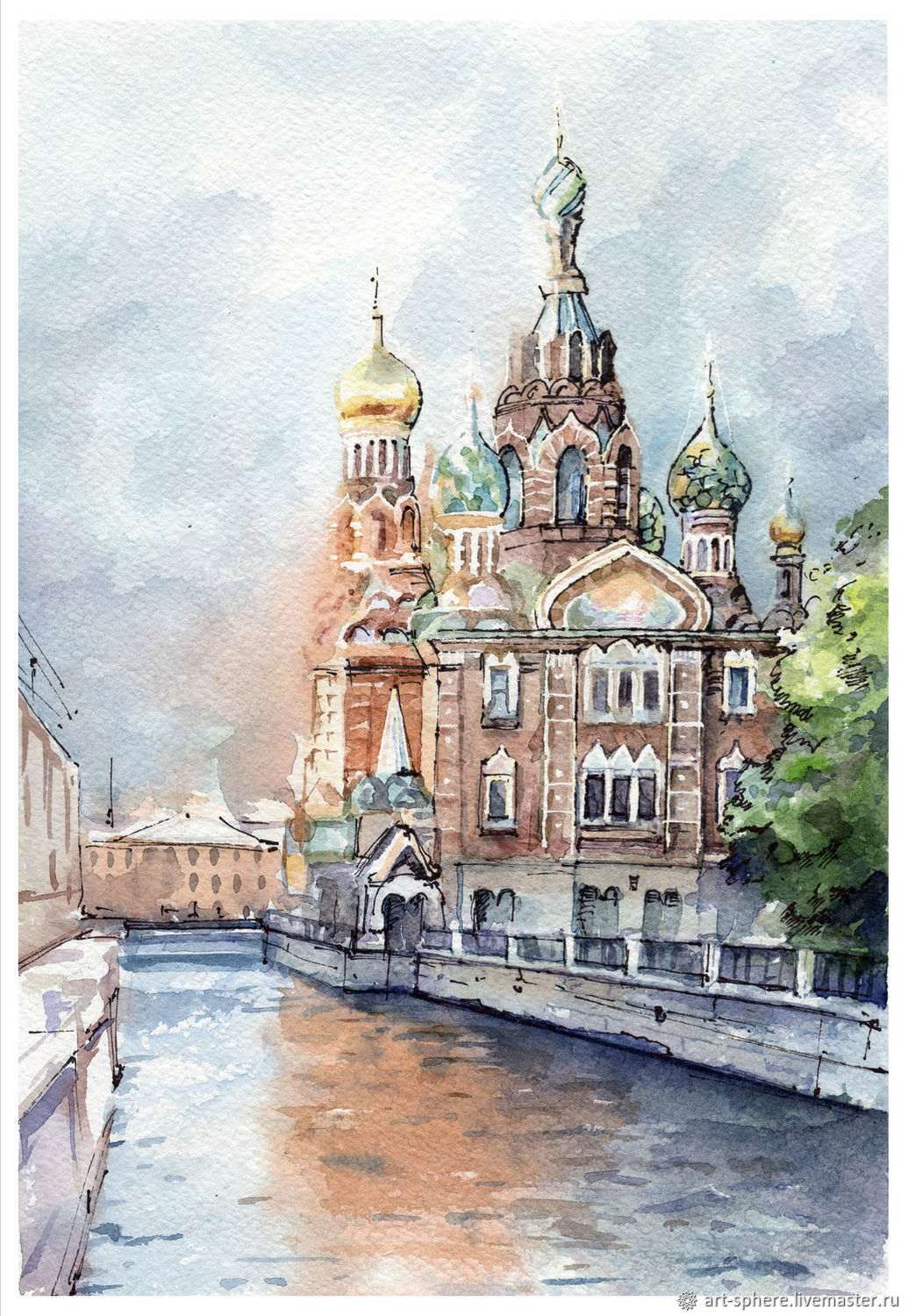 Пейзаж петербурга рисунок