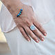 Серебряный браслет с голубыми агатами, Браслет из бусин, Тель-Авив,  Фото №1