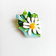 Order Pin brooch: made of Chamomile art glass. MyFusedGlass. Livemaster. . Brooches Фото №3