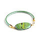 Designer green agate bracelet, leather bracelet with stone. Bead bracelet. Irina Moro. My Livemaster. Фото №5