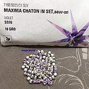 Материалы для творчества handmade. Livemaster - original item 10pcs Rhinestones in dac Violet SS16 4 mm maxima Chrome Bezels. Handmade.