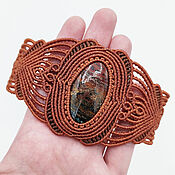 Украшения handmade. Livemaster - original item Bracelet made of natural stone red sarinite wide female braided. Handmade.