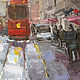 a red tram. Oil painting. Pictures. StudioMoments. Online shopping on My Livemaster.  Фото №2