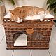 Дом для кошки. Лежанка для кошки. Домик для собачки. Домик для кота. Домик для питомца. Алена Шал Плетеные корзины. Интернет-магазин Ярмарка Мастеров.  Фото №2