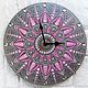 Mandala Wall Clock Grey with Pink, Watch, Akhtyrsky,  Фото №1
