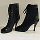 Ботильоны на завязках. Туфли для танцев High heels. Ботильоны. TASONI. Интернет-магазин Ярмарка Мастеров.  Фото №2