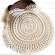 Knitted doily 33 cm white linen (ivory) interior for serving, Doilies, Moscow,  Фото №1