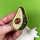 Order Avocado brooch and stud earrings as a GIFT. Zveva. Livemaster. . Brooches Фото №3