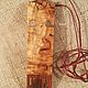 Pendant Distaff inlay with wood, Karelian birch, Russian traditions. Pendants. Wooden combs inlay Hanto&Dokimo. My Livemaster. Фото №5