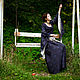 Long Blue Linen Medieval Dress "Medieval Dark". Cosplay costumes. mongolia. Online shopping on My Livemaster.  Фото №2