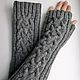 Fingerless gloves long knitted Elizabeth, 182, Mitts, Kamyshin,  Фото №1