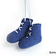 Navy blue booties from Merino wool for baby, 8,5 cm. Babys bootees. bornlenki. Online shopping on My Livemaster.  Фото №2