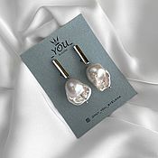 Украшения handmade. Livemaster - original item Silver earrings with Baroque pearls. Handmade.