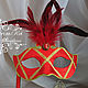 Mask in Venetian style with feathers 'Flamenco', People\\\'s shirts, Smolensk,  Фото №1