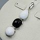 Silver pendant with black onyx and white agate. Pendants. yakitoriya. Online shopping on My Livemaster.  Фото №2
