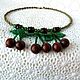  Ripe cherries. Macrame necklace with jasper. Necklace. IrinaSkripkaMBeads. My Livemaster. Фото №4