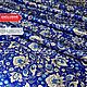 The fabric is satin Silver Khokhloma pattern on blue. Fabric. SLAVYANKA. Online shopping on My Livemaster.  Фото №2