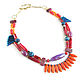 Large bright necklace made of natural stones 'Rio'red necklace. Necklace. Irina Moro. My Livemaster. Фото №4