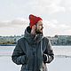 Bright Red Men's / Unisex Woolen Bush Hat, Caps, St. Petersburg,  Фото №1